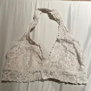 White lace halter aerie bralette large